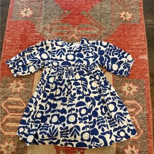 Hanna Andersson Blue and White Floral Kids Dress